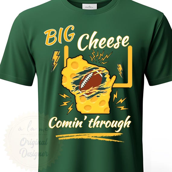 SHIRT Sweatshirt Hoodies Green Bay Football Big Cheese Coming Through Packers