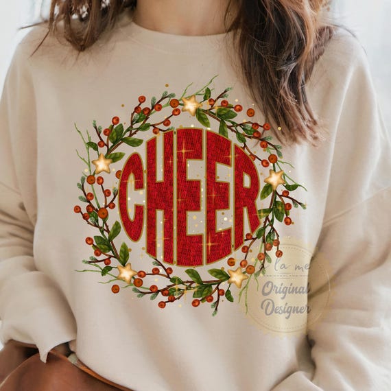 Shirts Sweatshirts Hoodies - Christmas Cheer Wreath Yarn