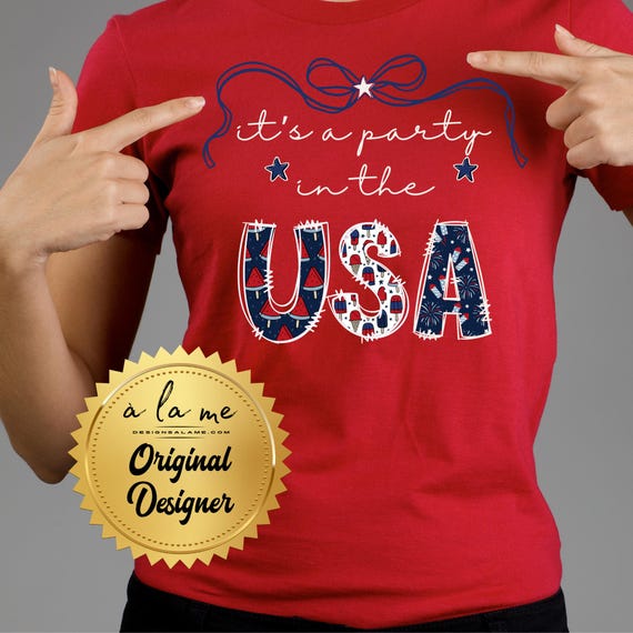 PNG Digital Download - Party in the USA - Summer - 4th of July - for DtF Transfers