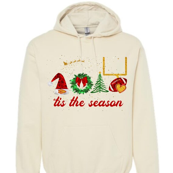 PNG Digital Download - KC Football Christmas FAUX Sequin Glitter 'Tis the Season Kansas City -for Sublimation & DtF Transfers