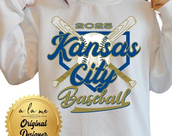 Descarga digital PNG - Béisbol KC 2025 Kansas City - Transferencias DTF para manualidades y camisetas