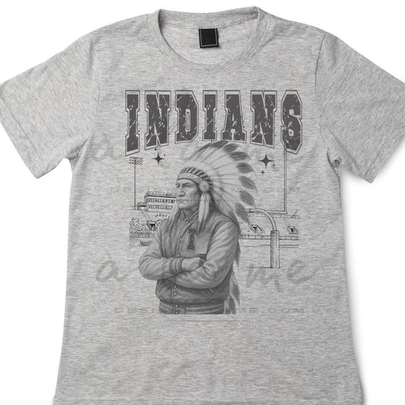 PNG Digital Download -INDIANS Mascot Sketch Varsity Jacket Stadium- for DTF Transfers