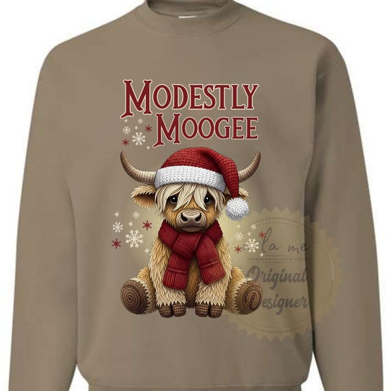 DTF Transfers - Highland Cow Christmas Holiday - Boujee Bougee Design