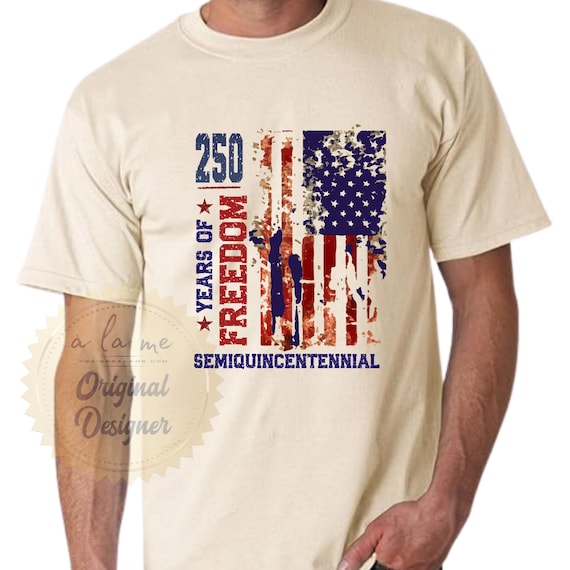 TSHIRT - 4th of July - Independence Day - 250th Semi-quincentennial Distressed Flag USA America