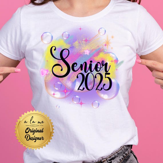 APPAREL - Senior 2025 Air Brush Design - Tshirt Sweatshirt Hoodie - Pick your color!