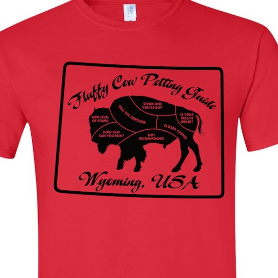 PNG Digital Download - FLUFFY COW Warning - Buffalo Bison Petting for Sublimation & DtF Transfers