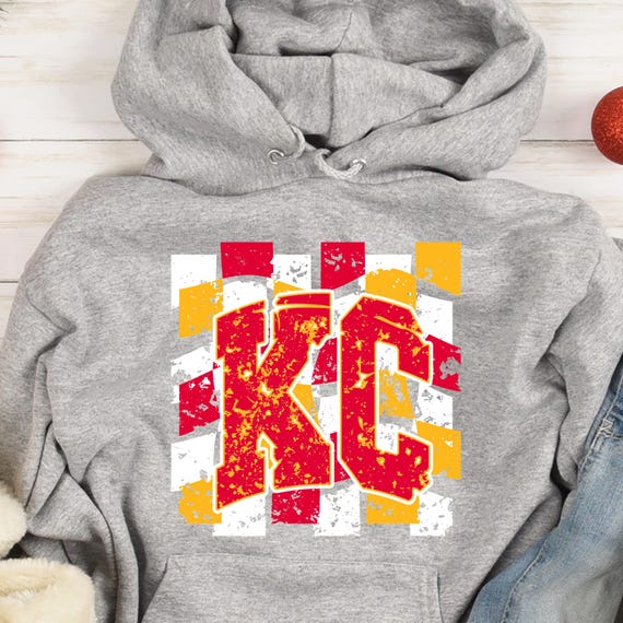PNG Digital Download - KC Football- Checkered Background KC-for Sublimation & DtF Transfers