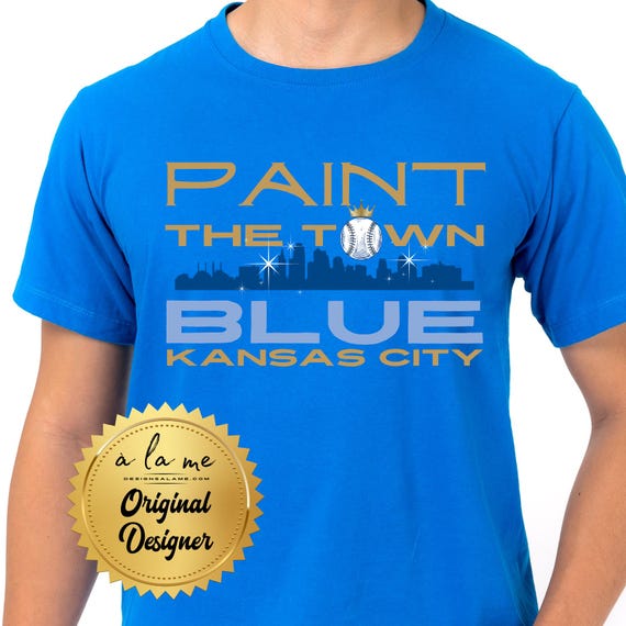 PNG Digital Download - KC Baseball Paint the Town Blue - for DTF Transfers for Crafts and Shirts