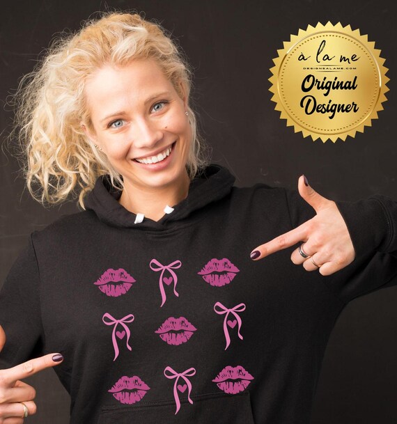 DTF Transfers -Valentine's Kisses BOWS Lips Coquette -  RTP (Ready to Press)