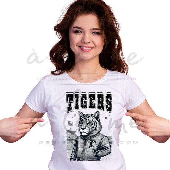 PNG Digital Download - TIGERS Sketch Varsity Jacket Stadium- for DTF Transfers