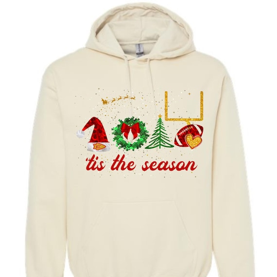 SHIRT Sweatshirt Hoodies Glitter tis the Season Kansas City Football Christmas