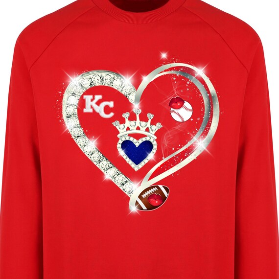 DTF Transfers - KC Football Baseball BLING Rhinestones Kansas City Glitter