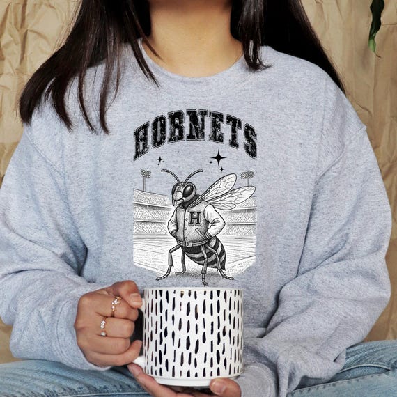 PNG Digital Download - HORNETS Mascot Sketch Varsity Jacket Stadium- for DTF Transfers