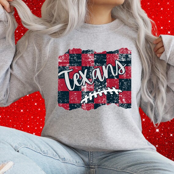 DTF Transfers - Houston Texas Football Distressed Checkered