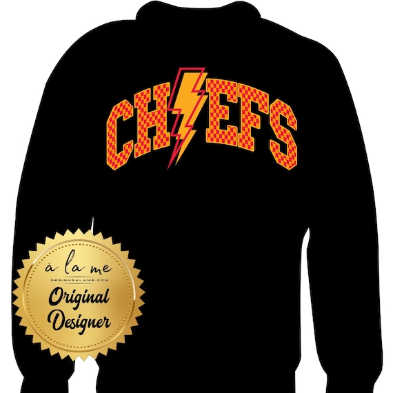 PNG Digital Download - KC Football- Checkered Lightning Bolt -for Sublimation & DtF Transfers