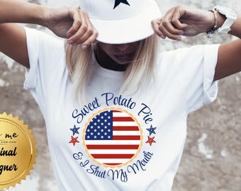 PNG Sweet Potato Pie & I Shut My Mouth - 4 juli Memorial Day - Lied van het Zuiden - digitale download voor transfers