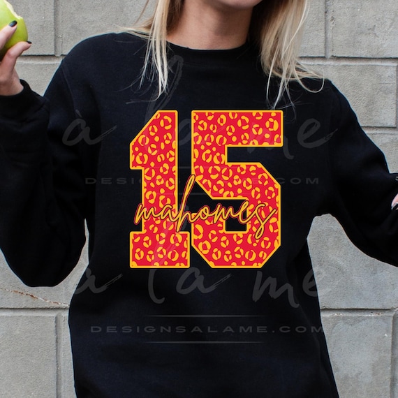 PNG Digital Download - KC Football Mahomes 15 Leopard Print - for Sublimation & DtF Transfers