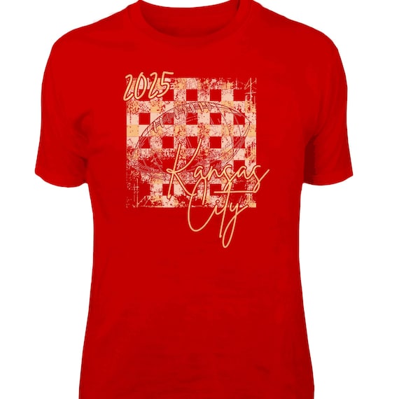 TSHIRT - KC Football Kansas City 2025 Gingham Distressed