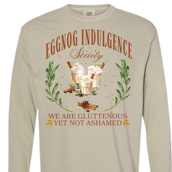 PNG Digital Download- Eggnog Indulgence Society Design - for DtF Transfers