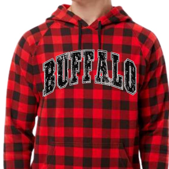 HOODIE BUFFALO Football on Buffalo Plaid
