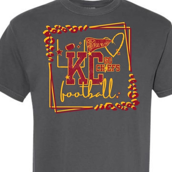 SHIRT Sweatshirt Hoodies Kansas City KC Football Let’s Go They Play We Pray Leopard Penant