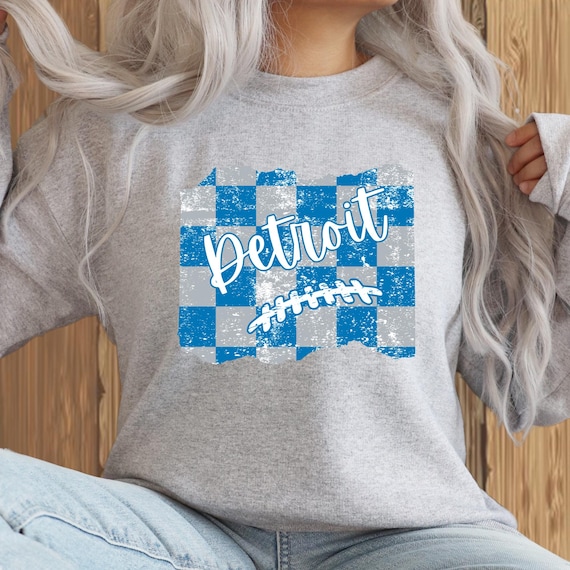 DTF Transfers - Detroit Michigan Football Distressed Checkered