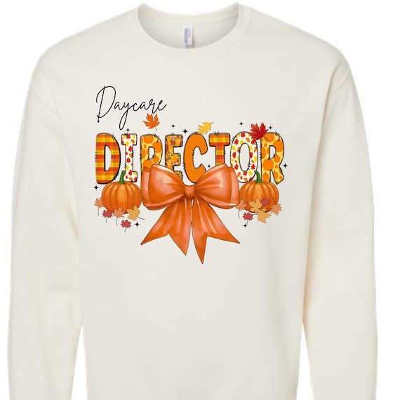 DTF Transfers -Daycare Director Fall Pumpkin Doodle Font for Sublimation or UVDTF