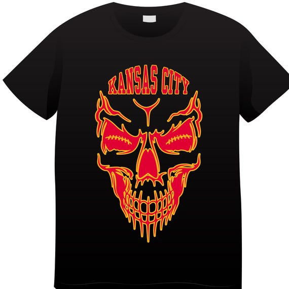 DTF Transfers - KC Football Skull Skeleton