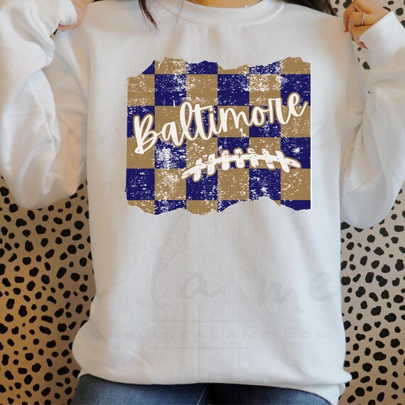 DTF Transfers - Baltimore Maryland Football Distressed Checkered