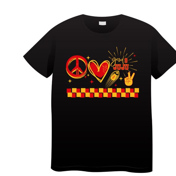 PNG Digital Download -9 Peace Love Good JuJu KC Football- for DTF Transfers