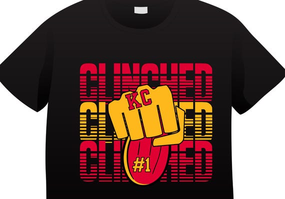 PNG Digital Download for DtF Transfers - Kansas City KC AFC #1 Seed Football Clinched