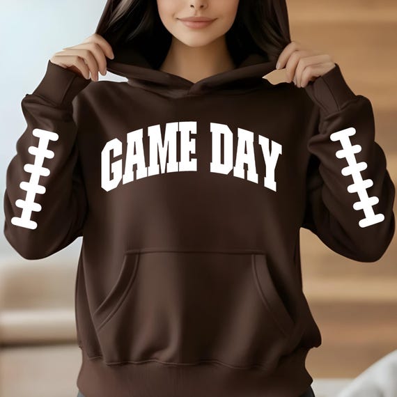 PNG Digital Download - Game Day Football Varsity Design with Laces on Sleeve - for DTF Transfers