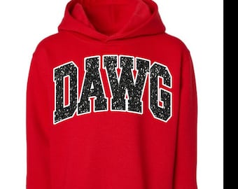 PNG Digital Download -DAWG Black FAUx Glitter Varsity Stretch- for DTF Transfers