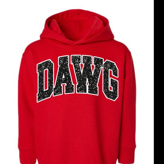PNG Digital Download -DAWG Black FAUx Glitter Varsity Stretch- for DTF Transfers