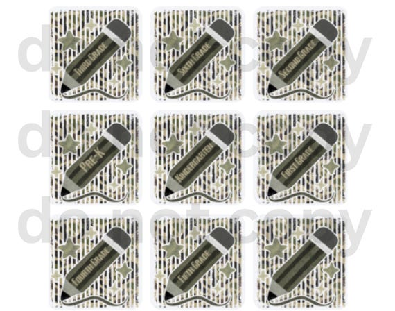 PNG Digital Download - CAMO Stripes - Back to School -  Grades Prek-6