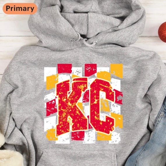 Shirts Crewnecks Hoodies - Kansas City KC Distressed Checker Kingdom