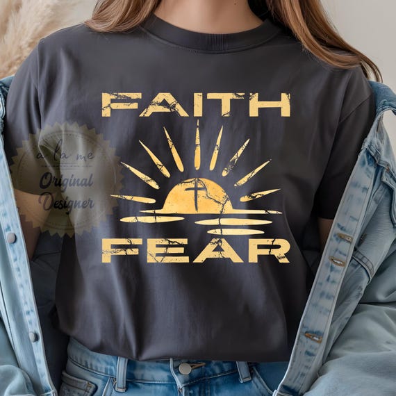 PNG Digital Download for DTF or Sublimation Transfers - FAITH over Fear - DiY - You Print