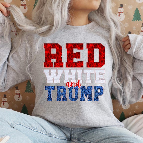 PNG Red White and Trump Faux Sequins -  Digital Download for Transfers
