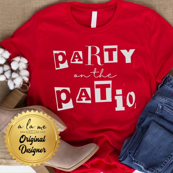 PNG Digital Download - Party on the Patio Summer 4th of July - for Sublimation & DtF Transfers
