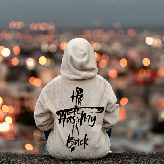 PNG Digital Download- He Has My Back - for DtF Transfers