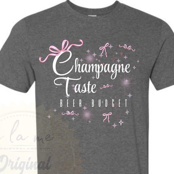 DTF RTP - Ready to Press Transfers - Champagne Taste Beer Budget Coquette Bows