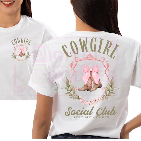 PNG COWGIRL SOCIAL Club Digital Download for Transfers