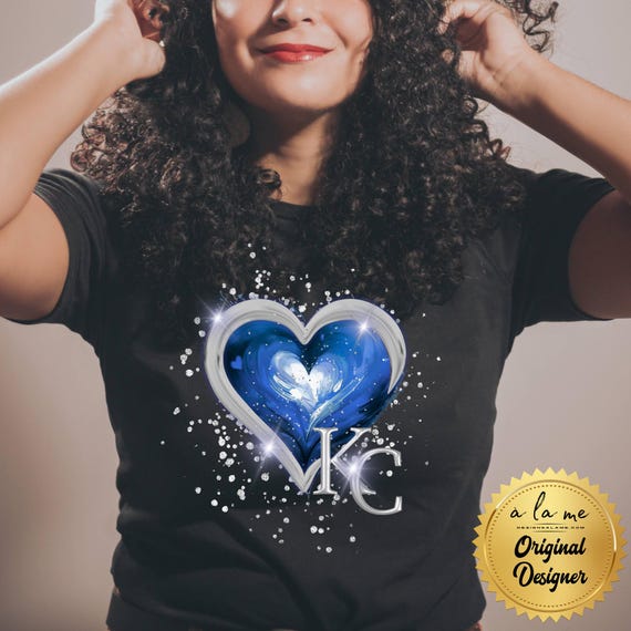 PNG Digital Download for DtF Transfers - Kansas City KC Baseball Silver Glitter Heart Royalty