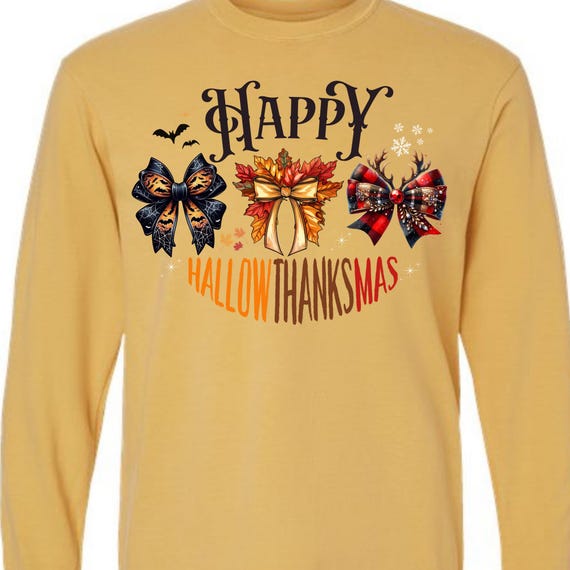 PNG Digital Download - Happy Hallowthanksmas  - for DTF Transfers for Crafts and Shirts