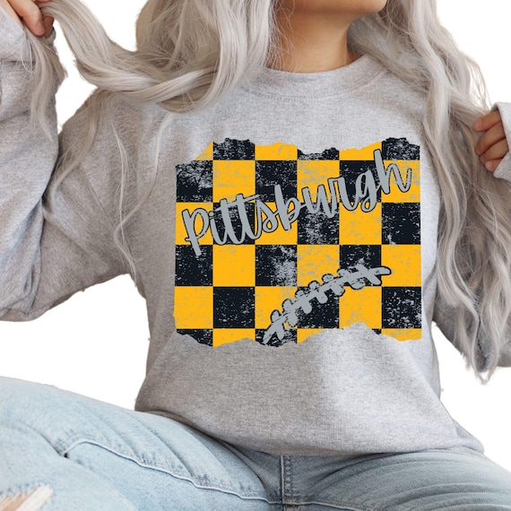 DTF Transfers - Pittsburgh Football Distressed Checkered