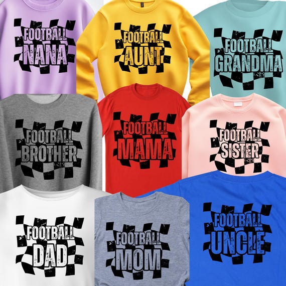 PNG Digital Download - FOOTBALL Family Transparent Checker Designs - for Transfers