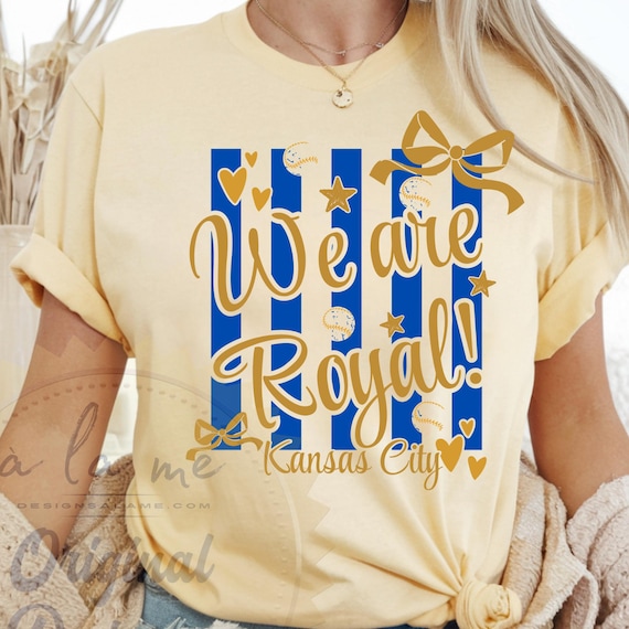 TSHIRT Kansas City KC Baseball We are Royal Coquette Striped