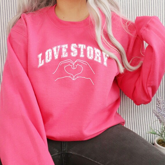 SHIRT Sweatshirt Hoodies Valentine's Love Story Heart hands
