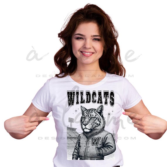 PNG Digital Download - WILDCATS Sketch Varsity Jacket Stadium- for DTF Transfers