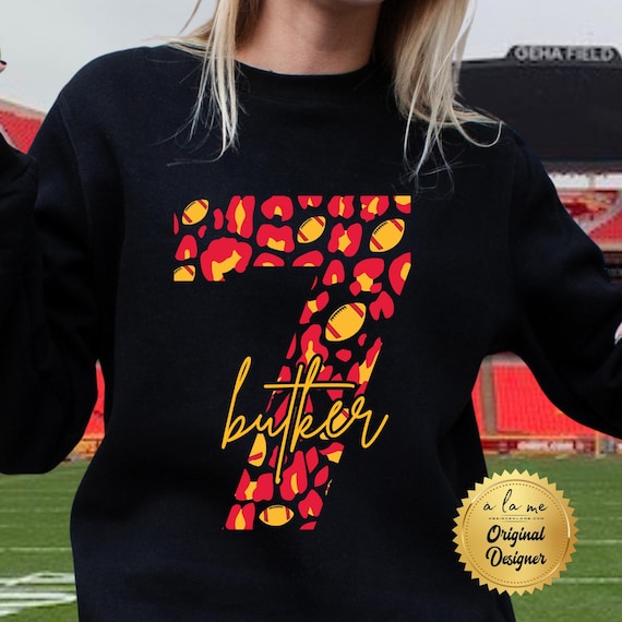 Tshirt Sweatshirt Hoodie KC Football 7 Harrison Butker Leopard Print - Kansas City Design